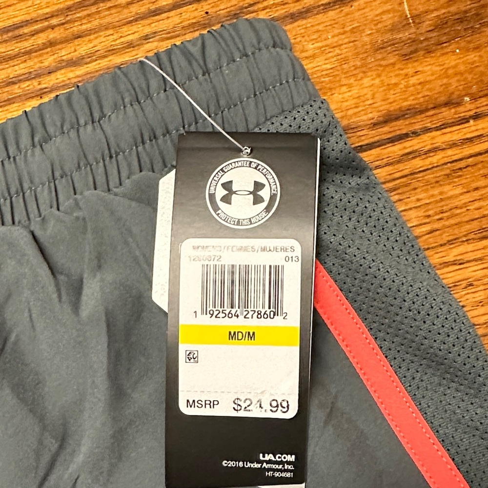Under Armour Women's Gray and Pink Athletic Shorts - Picture 3 of 8
